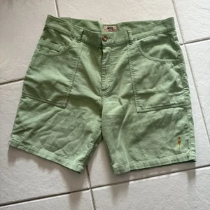 Vtg Lightning Bolt Green Corduroy Walking Short Size 34 - Imagen 1 de 6
