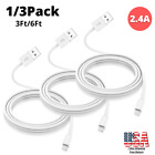 1/3Pack 3/6Ft USB Charger Cable For Apple iPhone 13 12 11 8 7 6 5 Charging Cable