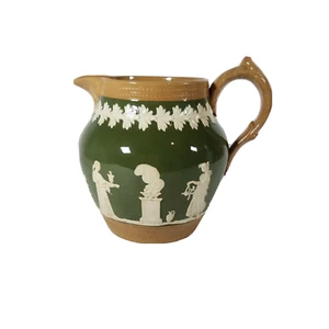 Vintage Copeland Late Spode England Ceramic Pitcher Green 5.5” - Picture 1 of 12