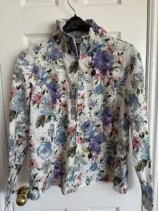 Drapers And Damon’s Eyelet Jacket Wm Gr. L Floral Zip Up 100% Cotton - Bild 1 von 7
