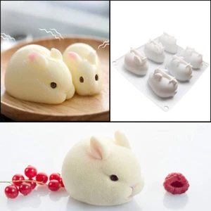 3D Easter Rabbit Silicone Molds Baking Cake Chocolate Fondant Candy Moulds - Picture 1 of 11