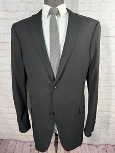 ALFANI Mens Black SLIM FIT STRETCH 2 Button Suit Sport Coat Blazer Jacket 44L - Picture 1 of 10