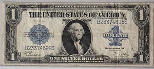1923 $1 SILVER CERTIFICATE BLUE SEAL HORSE BLANKET VF XF - Picture 1 of 2
