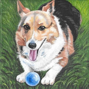 8x8 Impresión de Pintura RYTA Corgi Retrato Perro Mascota Animal Vida Silvestre Paisaje Arte - Imagen 1 de 1