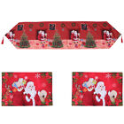  Polyester Christmas Table Runner Placemat Oilcloth Pad Coaster