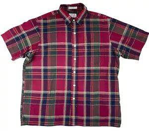 Camisa Arrow Para Hombres L Roja Tartán Cuadros Manga Corta Vestido Informal Verano Comodidad - Imagen 1 de 8