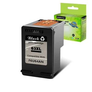 GREENCYCLE Black 63 XL Ink Cartridge for HP OfficeJet 3830 4650 4655 ENVY 4516 - Zdjęcie 1 z 23