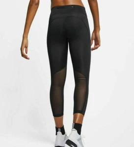 Nike Leggings Donna Run Fast Nero Cropped (DB4380-010-010) TAGLIA XS NUOVI - Foto 1 di 4