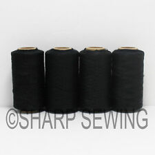 BLACK SPUN POLYESTER THREAD - QUILTING SERGER SEWING THREAD 4000 YARDS T27 #653