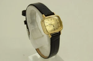 Authentic Rolex Precision Vintage 18mm Watch Handwind Swiss Gold Plated Leather - Picture 1 of 12