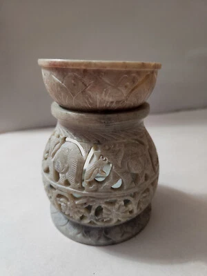 Handcrafted Elephant Soapstone Essential Oil Warmer/Diffuser - Image 1 of 4