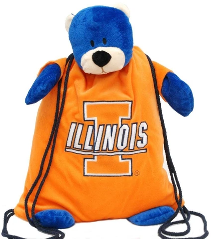 Illinois Fighting Illini Backpack Pal [NEW] NCAA String Bag Backsack Back Sack Cover