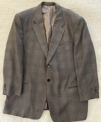 Chaqueta Traje ARMANI COLLEZIONI Hecha en Italia Cachemira y Seda Cuadros Talla 48 R Foto 1 de 4