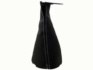 PEUGEOT PARTNER I (1996-2007) Cuffia Leva Cambio 100% Pelle - Cuciture Bianco - Picture 1 of 1