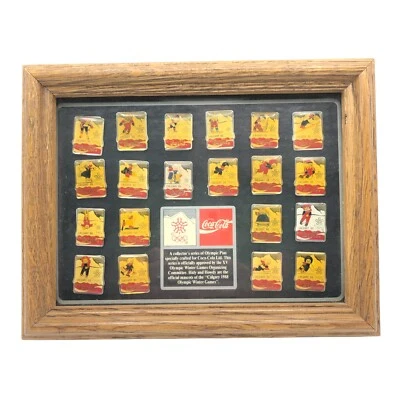 1988 Coca-Cola Calgary Olympic Mascot Collectible 20 Pin Set. Original Framed - Image 1 of 4