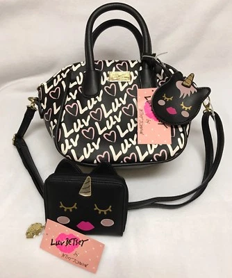 BETSEY JOHNSON LUV LBQuinn LBSassy unicornio Mini Bolso Cartera y Cartera ¡Nuevo! Foto 1 de 4