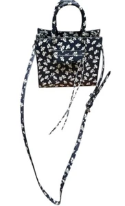 REBECCA MINKOFF NAVY BLUE MINI FAB FLORAL CROSSBODY COATED CANV REMOVABLE STRAP - Picture 1 of 9
