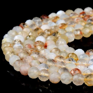 Natural Citrine Gemstone Grade A Micro Faceted Round 4MM 6MM Loose Beads (P96) - Picture 1 of 3