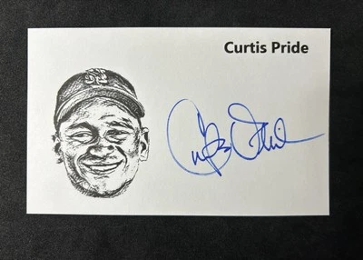 Curtis Pride signed custom 3x5 Index Card autographed - one of a kind Beautiful  - Image 1 of 4