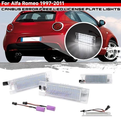 For Alfa Romeo 147 156 159 166 Giulietta MiTo 2x LED License Number Plate Light - Image 1 of 4