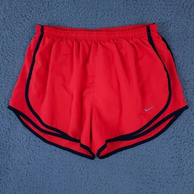 Шорты беговые женские Nike Tempo большие неоновые оранжевые черные Dri Fit с подкладкой для активного тренажерного зала - Изображение 1 из 4