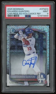 EDUARDO QUINTERO 2025 BOWMAN CHROME #CPA-EQ HTA REFRACTOR AUTO 129/150 PSA 9 - Picture 1 of 2