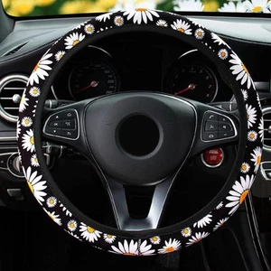 Daisy Steering Wheel Cover Printed Anti-Skid Elastic Car Steering Wheel - Picture 1 of 7