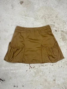 Vintage 2000s Prada Brown Cargo Parachute Mini Skirt Tan - Picture 1 of 11