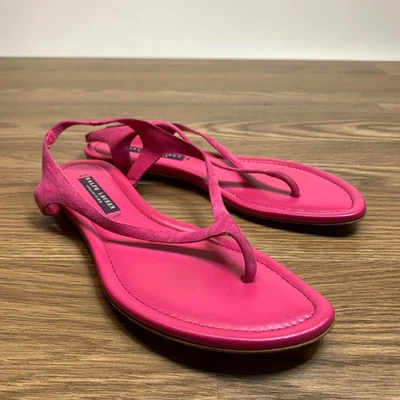 Sandalias Ralph Lauren Collection para mujer de cuero con correa al tobillo rosa talla 7B Foto 1 de 4