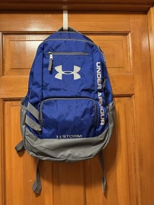 Under Armour Hustle 3.0 Storm Backpack Blue & Gray - Great Condition - Picture 1 of 8