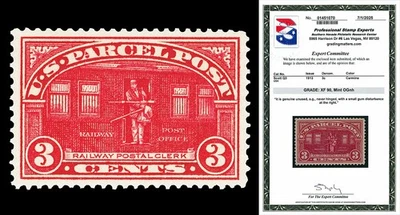 Scott Q3 1913 3c Parcel Post Issue Mint Graded XF 90 NH with PSE CERT - Image 1 of 2