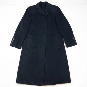 Fleurette Cashmere Coat Women's 2 Vintage Black 100% Cashmere Long Overcoat - Picture 1 of 15