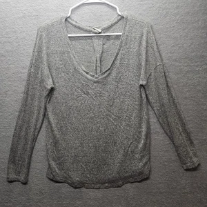 A New Day Damen Gr. M Langarm V-Ausschnitt Strick Sweatshirt Bluse grau - Bild 1 von 8