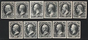 UNITED STATES 1873 Official Navy Dept set trial colour proofs Atlanta Exhib. - Picture 1 of 1