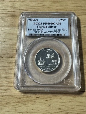 2004 S 25C Silver Florida Quarter PCGS PR69DCAM - Image 1 of 4
