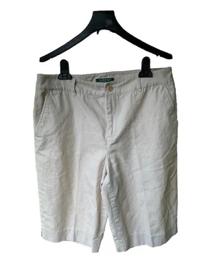 Ralph Lauren Shorts Womens 10 Tan Khaki Bermuda 100% Cotton Vintage 90s LRL EUC - Image 1 of 4
