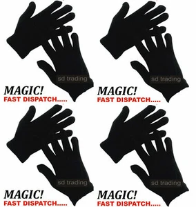 30 Paar schwarze magische Handschuhe Unisex Herren Damen Winter Einheitsgröße Großhandel Restposten - Bild 1 von 2