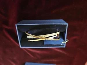 Swarovski Crystal Black & White Rose Gold Plated Cuff Bracelet - Picture 1 of 8
