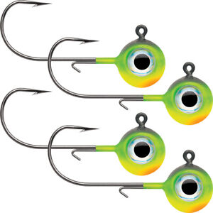 VMC Neon Moon Eye 1/8 Oz. 3D Holographic Jig - 4 Pack - Firetiger