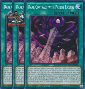 Yugioh! 3x Contrato Oscuro con Patente MP23-EN030 Común 1a Edición Casi Nuevo - Imagen 1 de 1