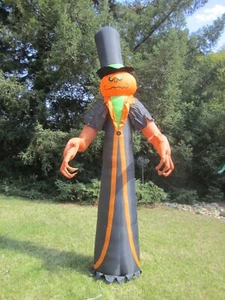 Halloween Gemmy 12 ft calabaza segadora inflable soplado por aire - Imagen 1 de 6