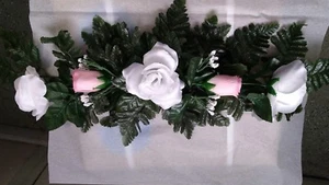 24" SEIDENBLUME ROSA & WEISS SWAG HOME HOCHZEIT HERZSTÜCK BOGEN PAVILLON DEKOR  - Bild 1 von 2