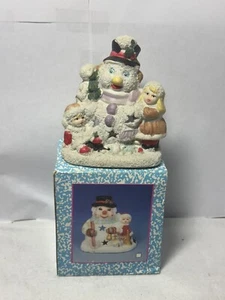 Vintage Porcelain Snowman Tealight Candle Holder 12.5 X 11cm Fast Uk Dispatch - Picture 1 of 2