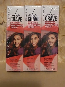 3 PK-Clairol-Color Crave-Hair Makeup-Brilliant Ruby-1.5 FL. OZ. EACH (X3)-NEW! - Picture 1 of 3