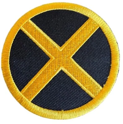 X-MEN TEAM LOGO MOVIE BLACK & GOLD IRON ON UNIFORM PATCH 3" CIRCLE COSPLAY