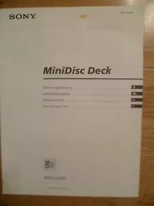 SONY MDS-JA3ES MINI DISC MINIDISC PLAYER USER MANUAL GERMAN DUTCH ITALY SWEDEN - Picture 1 of 6