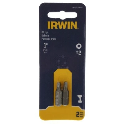 Irwin IWAF21SQ22 SQ2 / #2 Square Recess Bit Tips, 2-Pack, 1" Length - Image 1 of 4