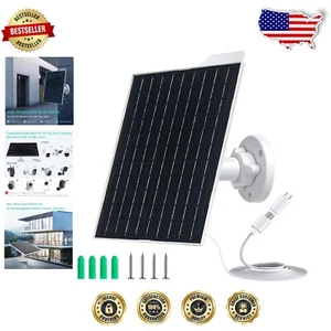 10W Solar Panel for Security Camera - Waterproof USB C Charger with Mounting Kit - Picture 1 of 9