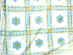 Vintage grüne Flower Power Material Blatt Tischdecke ? Retro Material Floral - Bild 1 von 4