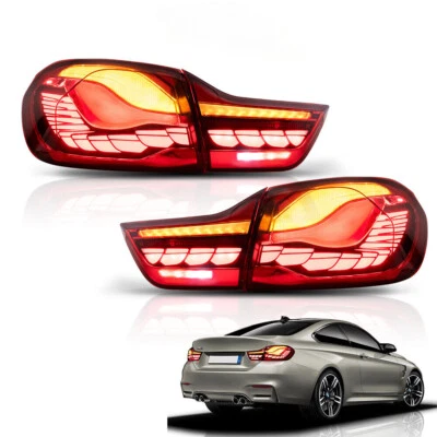 For BMW M4 Series F32 F33 F36 F82 F83 2014-2020 LED Tail Lights Red 4PCS - Imagem 1 de 4